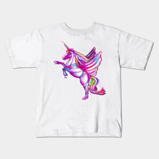 Unicorn - rainbow, sparkly, glittery, magical, winged unicorn Kids T-Shirt